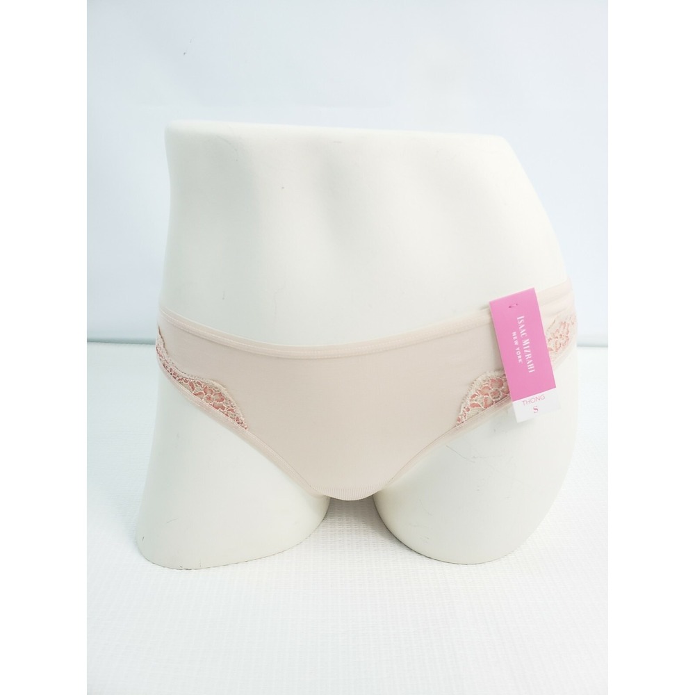 Isaac Mizrahi women's Tan Knit Thong Panty Lingerie Underwear size Small